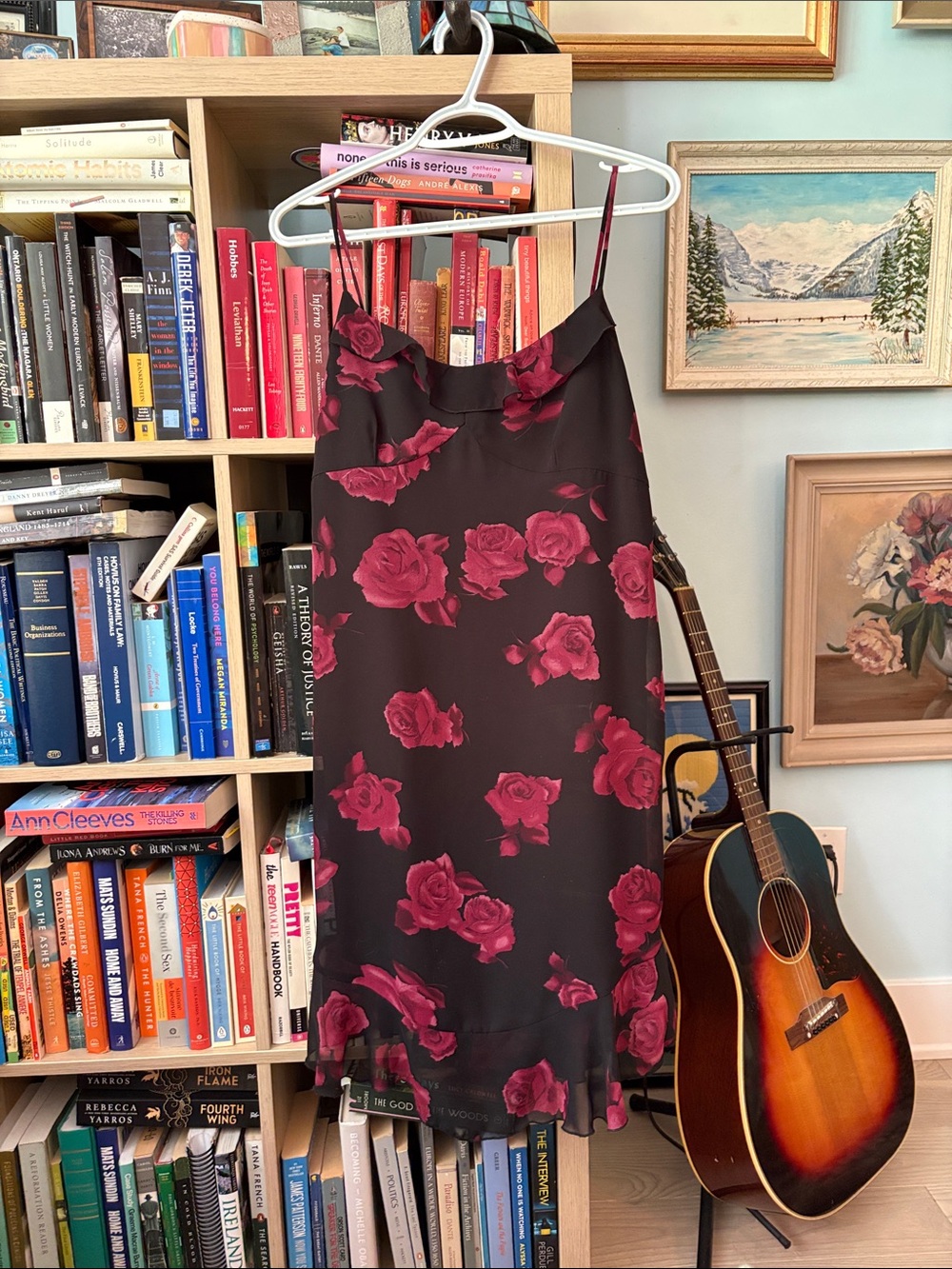 Ricki's 90s Black Dress with Pink Floral Accents